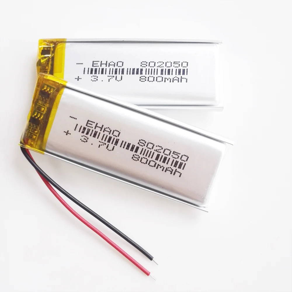 3.7V 800mAh 802050 litowo-polimerowa LiPo akumulator do Mp3 słuchawki PAD DVD E-book zestaw słuchawkowy bluetooth