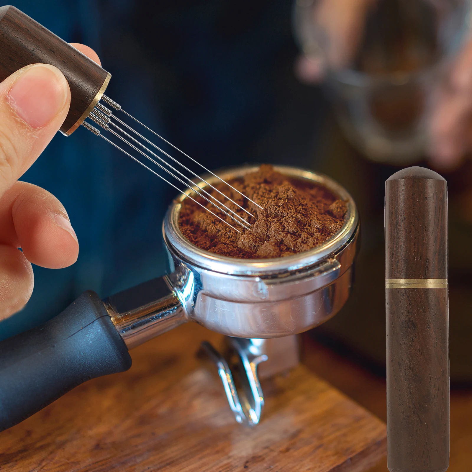 

Cloth Powder Needle Needles for Espresso Distribution Tool Coffee Ground Stainless Steel Distributor Wood Stirrer Dispenser