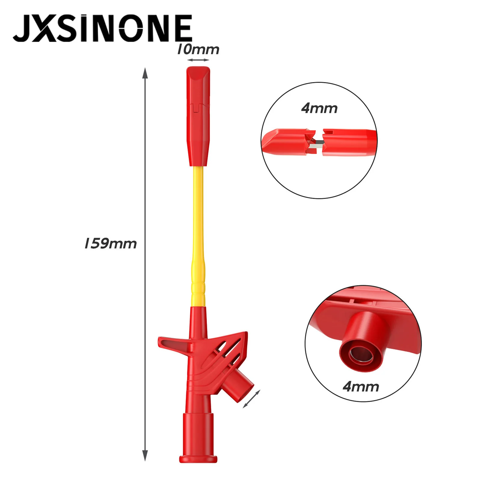 JXSINONE P5005 2Pcs 10A Professional เข็มเจาะคลิปทดสอบการทดสอบมัลติมิเตอร์ Probe Hook 4มม.