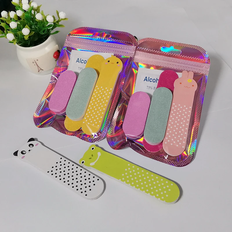 5pcs Mini Nail File Set Double-face Nail Polishing Sand Strip Product Nail Dead Skin Care Tool Give Customers Small Gift Package