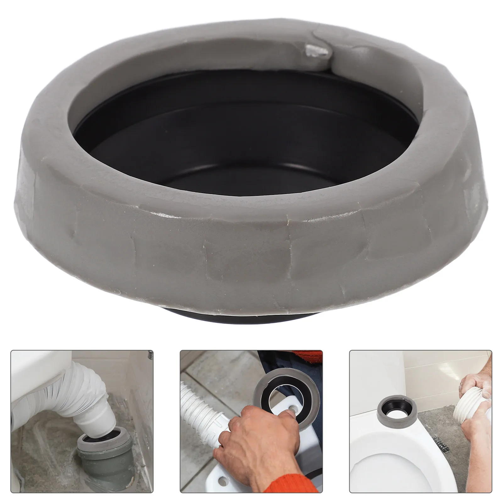 

Toilet Bowl Seal Ring with Flange Universal Fit Heavy Duty Sealing Ring Anti Leakage Odor Control Easy Installation Bathroom