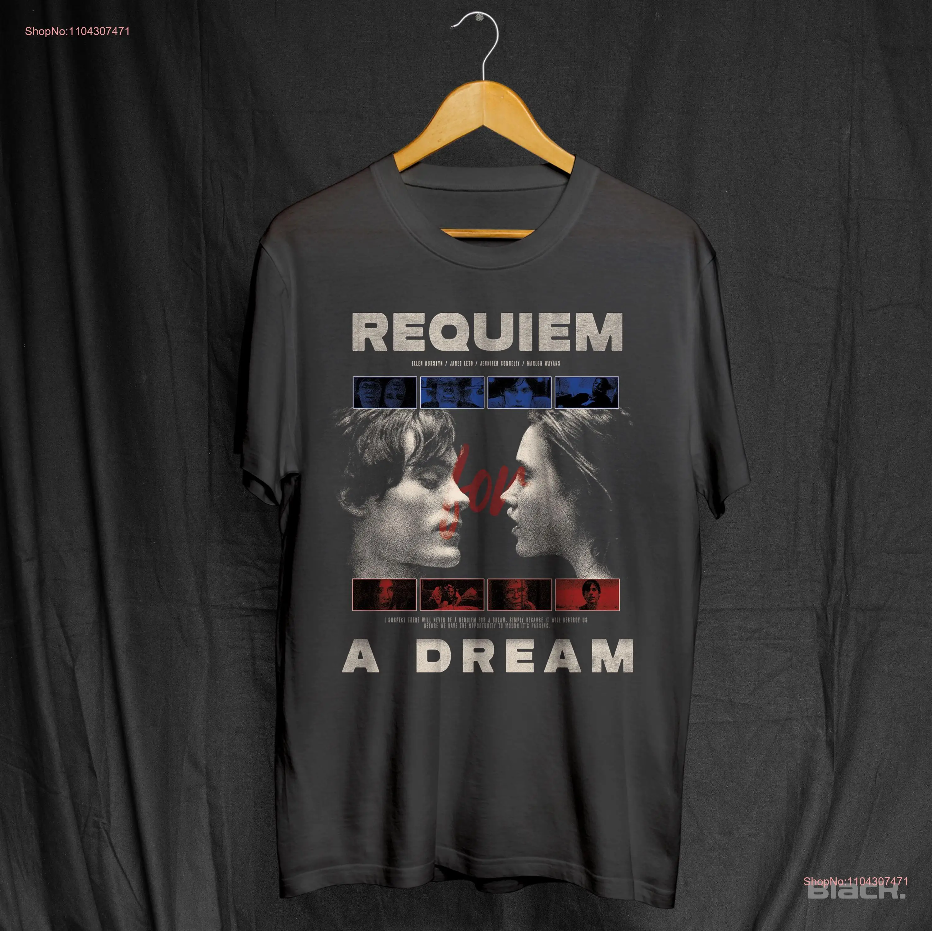 Requiem for a dream shirt jared leto jennifer connelly cult film T unisex retro cinema classic movies lover tee