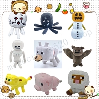 Multiple My World Game Toy Minecrafte Plush Stuffed Doll Sheep Pig Leopard Wolf Skeleton Shooter Pumpkin Snowman Bat Wholesale
