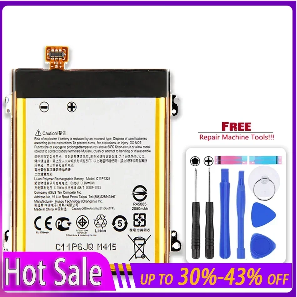 C11P1324 2050mAh Battery for Asus ZenFone 5 A500G A500 A500CG A501CG A500KL ZenFone5 Portable Batteries for Cell Phones Warranty