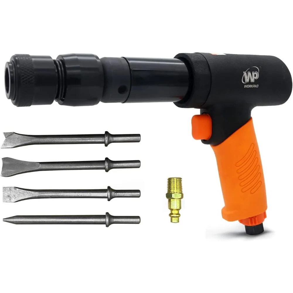 Air hammer,270mm long barrel air chisel kit with 4pcs chisels with quick change retainer air chisel for shoveling and cutting