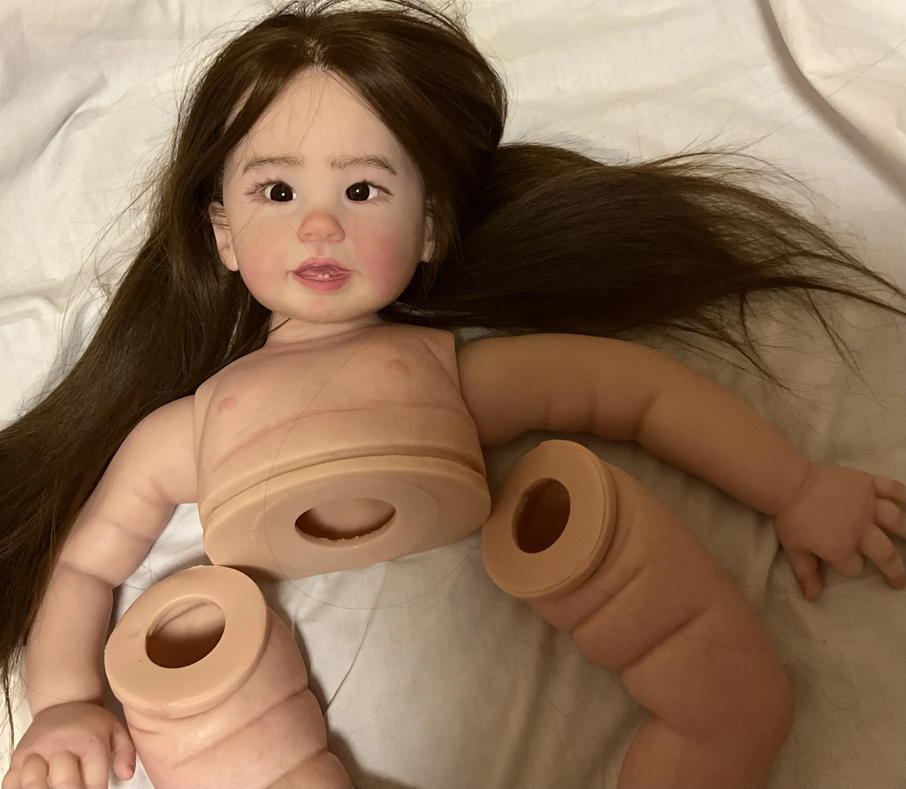 St.Store 28 "Reborn Baby Teegan con kit dipinto con capelli radicati a mano Parte fai da te Regalo di Natale