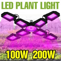 200W Full Spectrum 220VPlant Cultivation Lamp LED Grow Lamps E27 Foldable Greenhouse Tent Flower Vegs Hydroponics Fill Lighting