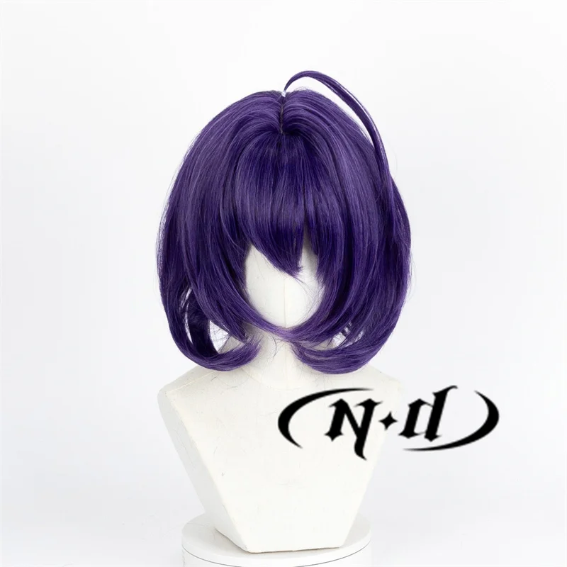 شعر مستعار بموجة قصيرة لكوسبلاي هزلي ، أند هيراجي أوتينا ، يتدفق ، الفتيات السحرية تأثيري ، الشعر باللون الأرجواني الداكن ، شعر مستعار للفتيات