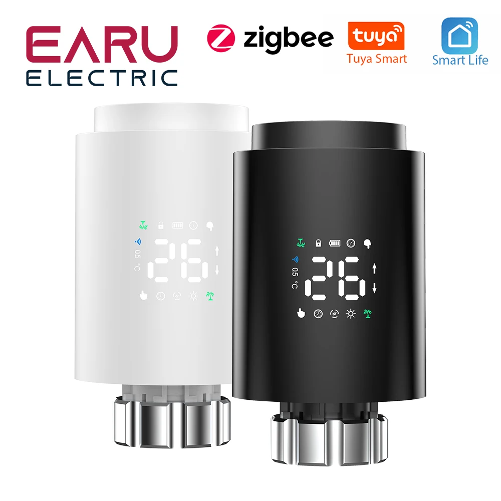Tuya smart zigbee kühler antrieb trv programmier bares thermostat isches kühler ventil app fern temperatur regler unterstützung alexa