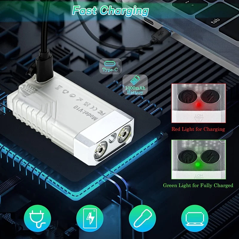 1 قطعة سلسلة مفاتيح صغيرة LED مصباح يدوي ، 1000LM صغيرة قوية الشعلة IPX4 مع 14 وسائط