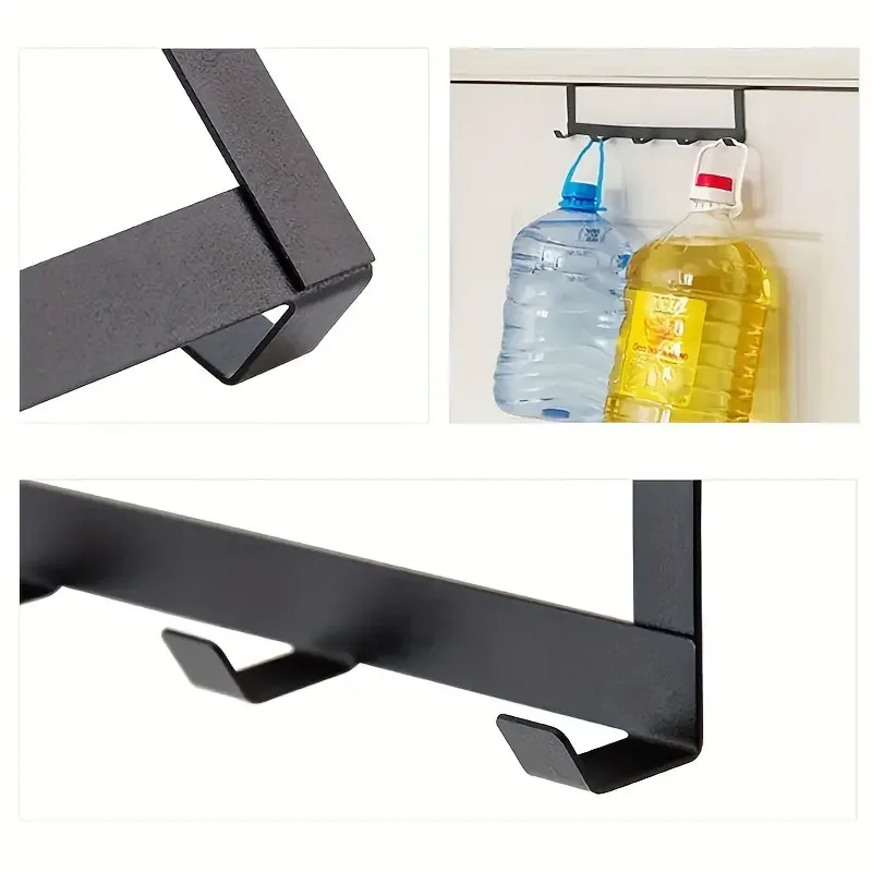 1Pcs Space-Saving 5-Hook Door Hanger - Easy Install, Contemporary Style, Durable Storage for Coats