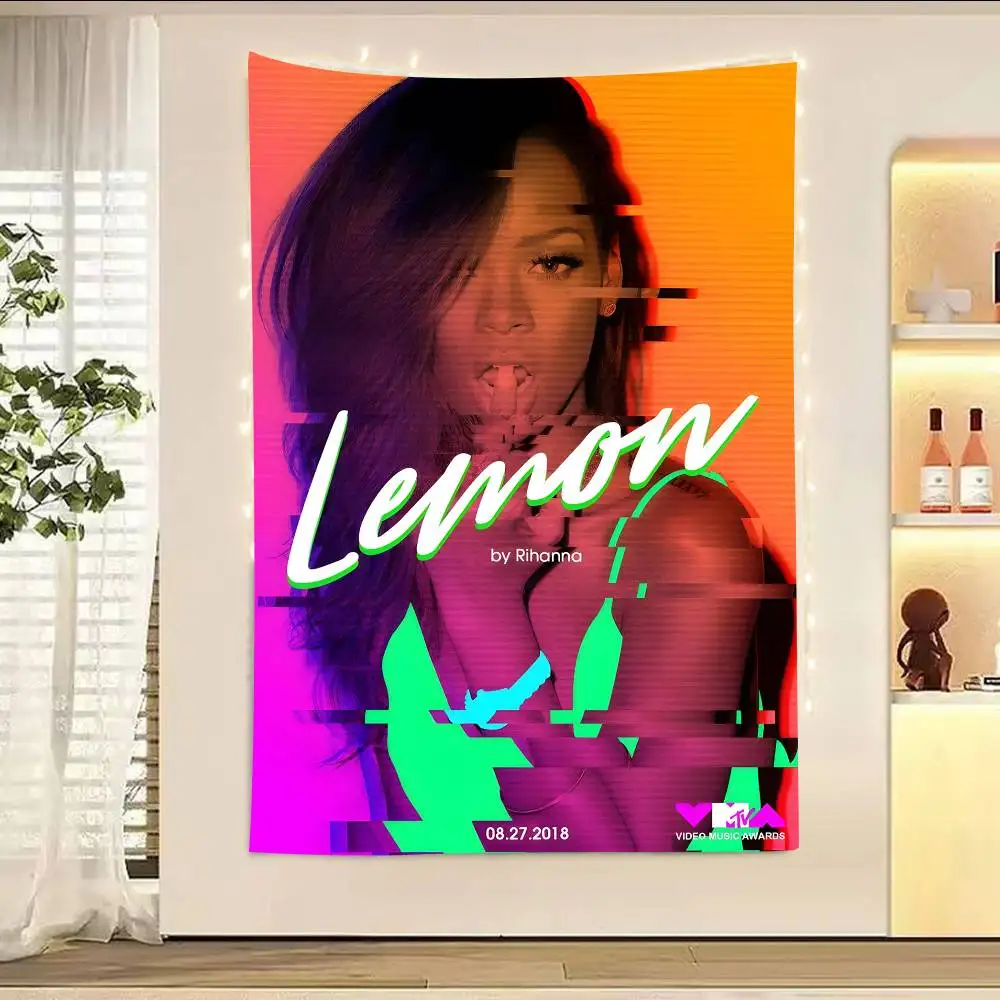 Singer R-RIHANNAs Theme Background Kids Happy Birthday New Year Party Decoration Poster Banner Gift