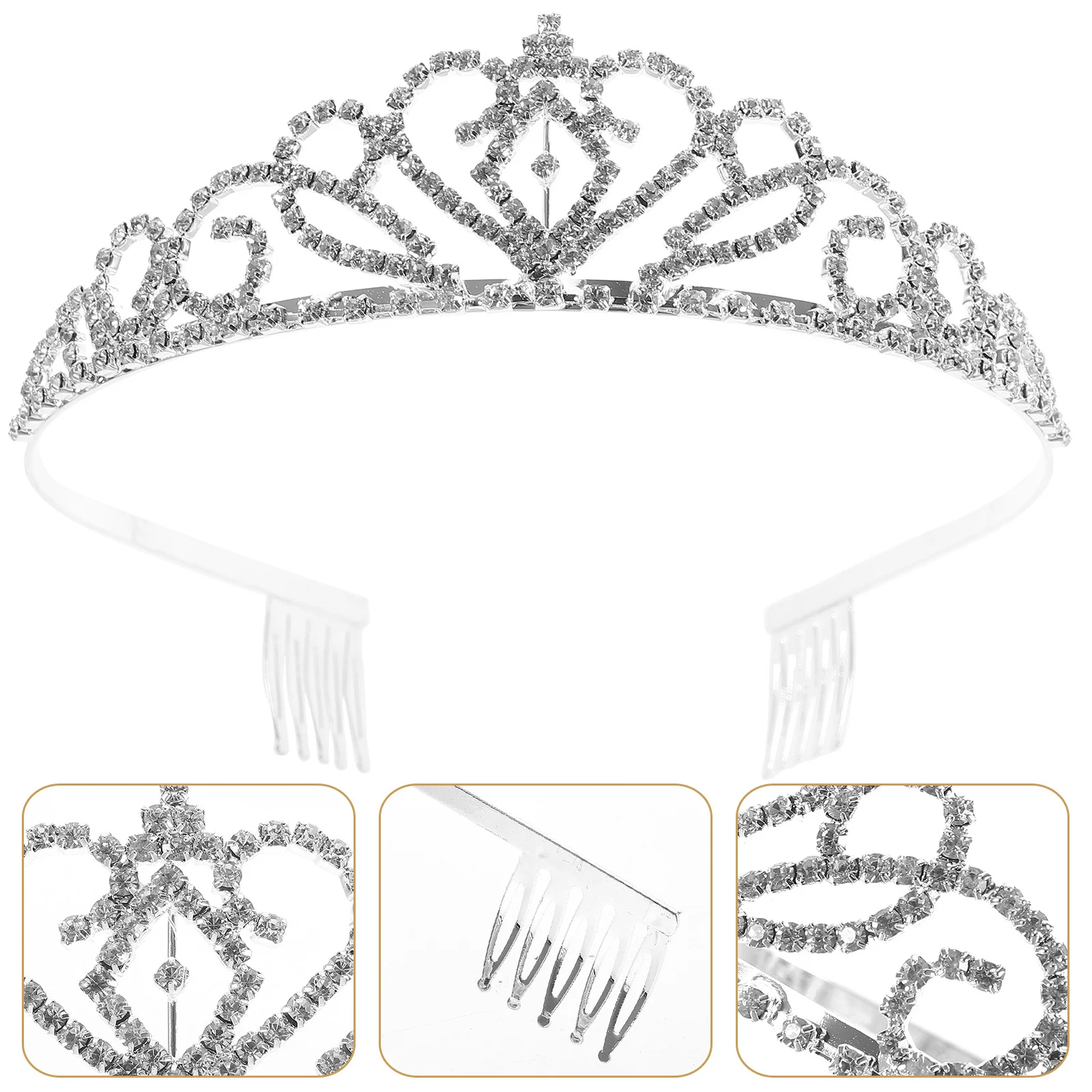

Rhinestone Crown for Bride Headpiece Wedding Bridal Hair Accessories Women Tiaras