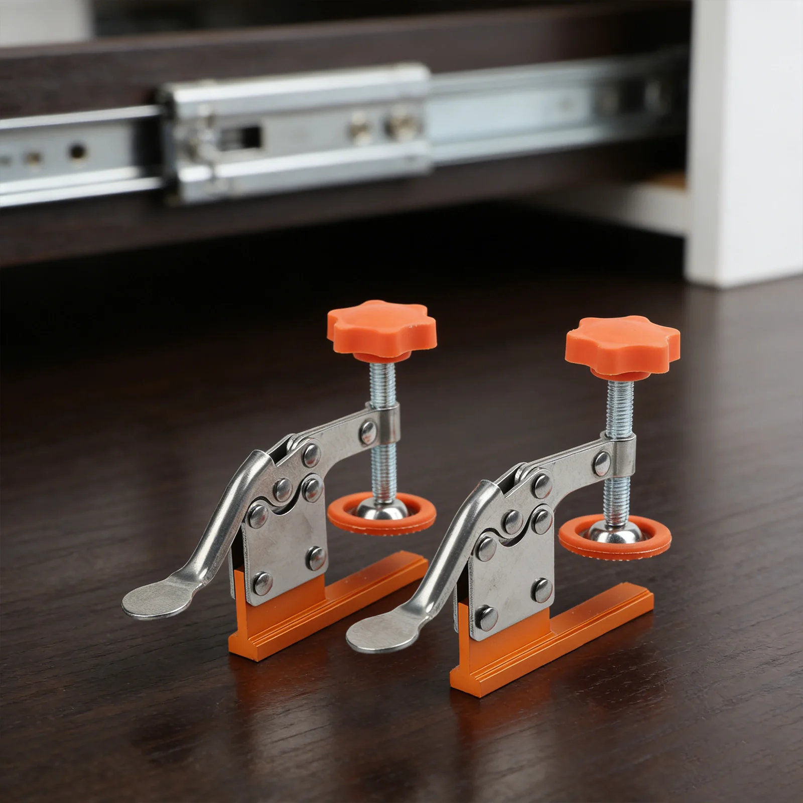 Drawer Guide Rail Installation Clamp with Adjustable Clamping and Support for 12-Slot 8mm Rail Mounting Applications