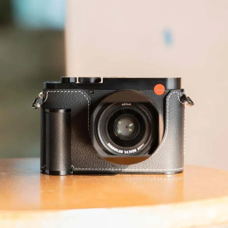 For Leica Q3 High Quality Handmade Genuine Leather Camera Case Bag with Handle Part Handgrip Protective Sleeve Box Base