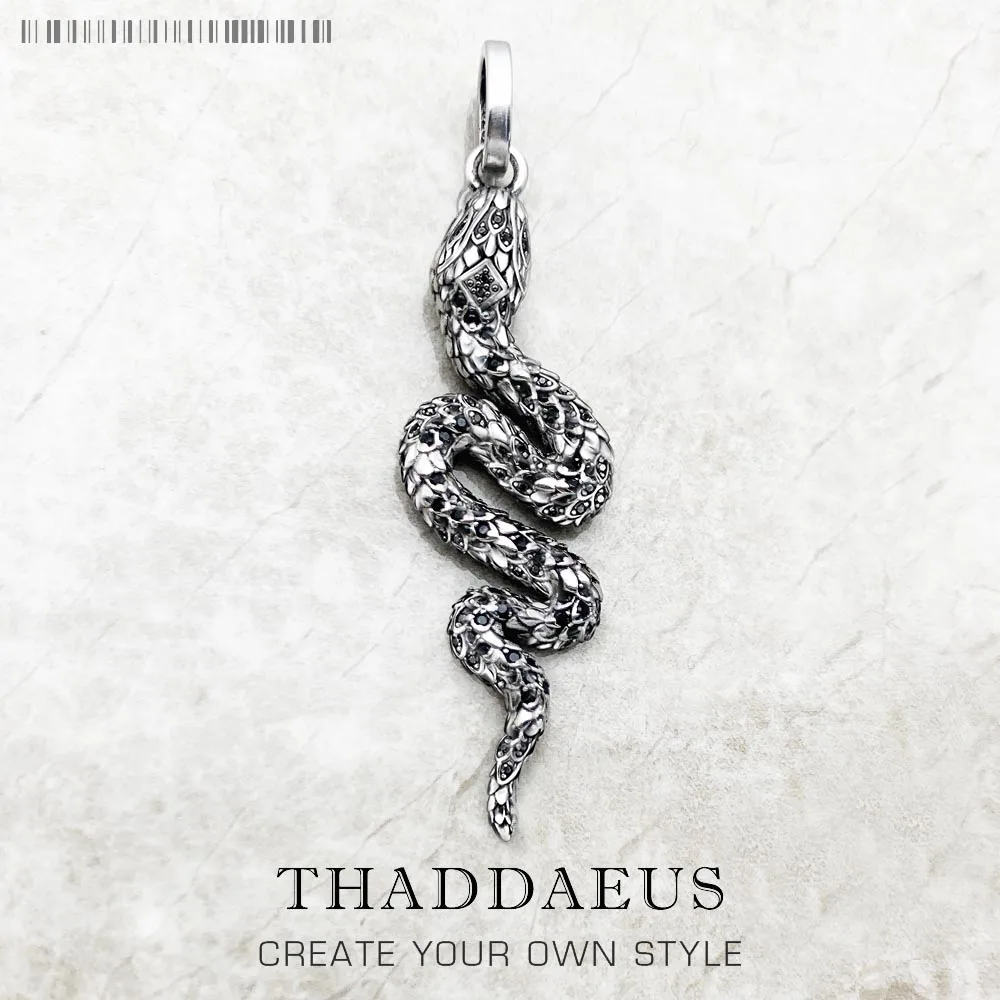

Blackened Mystical Snake Pendant Fine Vintage Jewelry Europe 925 Sterling Silver Gift For Woman & Men