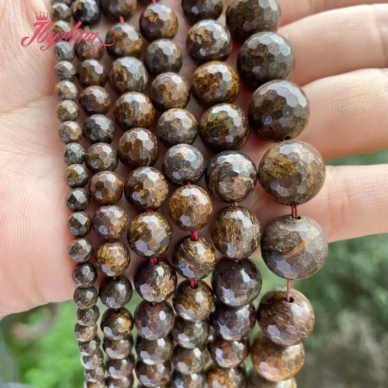 Natural Brown Bronzite Round Beads Loose Spacer Stone Beads Strand 15Inches 6/8/10/12MM For DIY Necklace Bracelet Jewelry Making