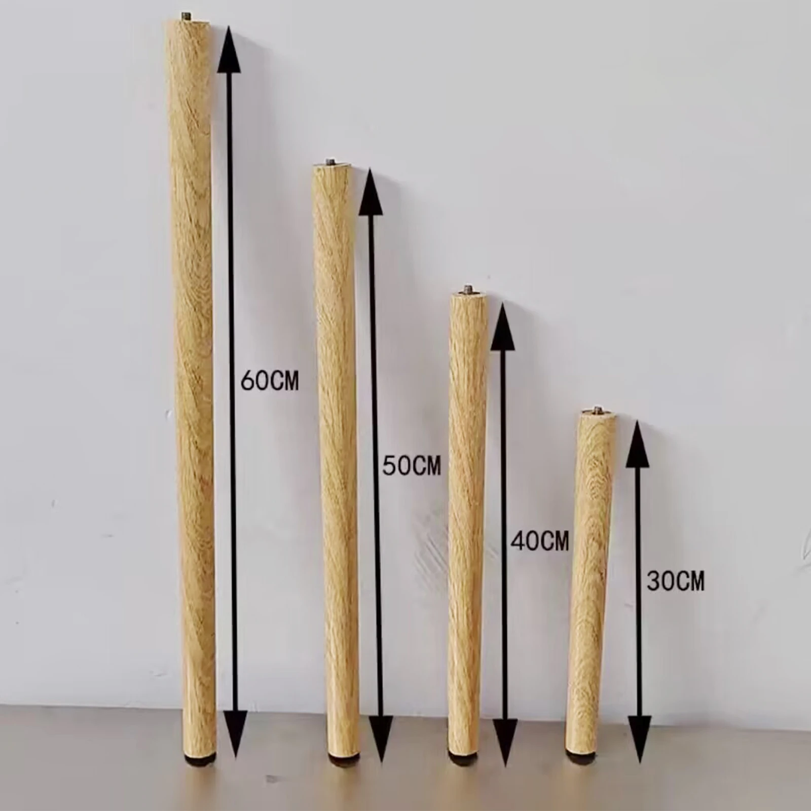 4 Pieces Wooden Furniture Legs Replacement Parts Durable with Mounting Plate and Screws Desk Table Feet Legs for Night Stand image 6