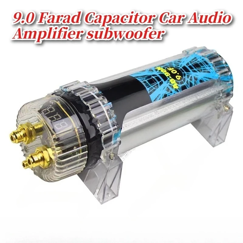 9.0 Farad Capacitor for Car Audio, Digital Super Capacitor Power Bank for Amplifier Subwoofer Bass Upgrade
