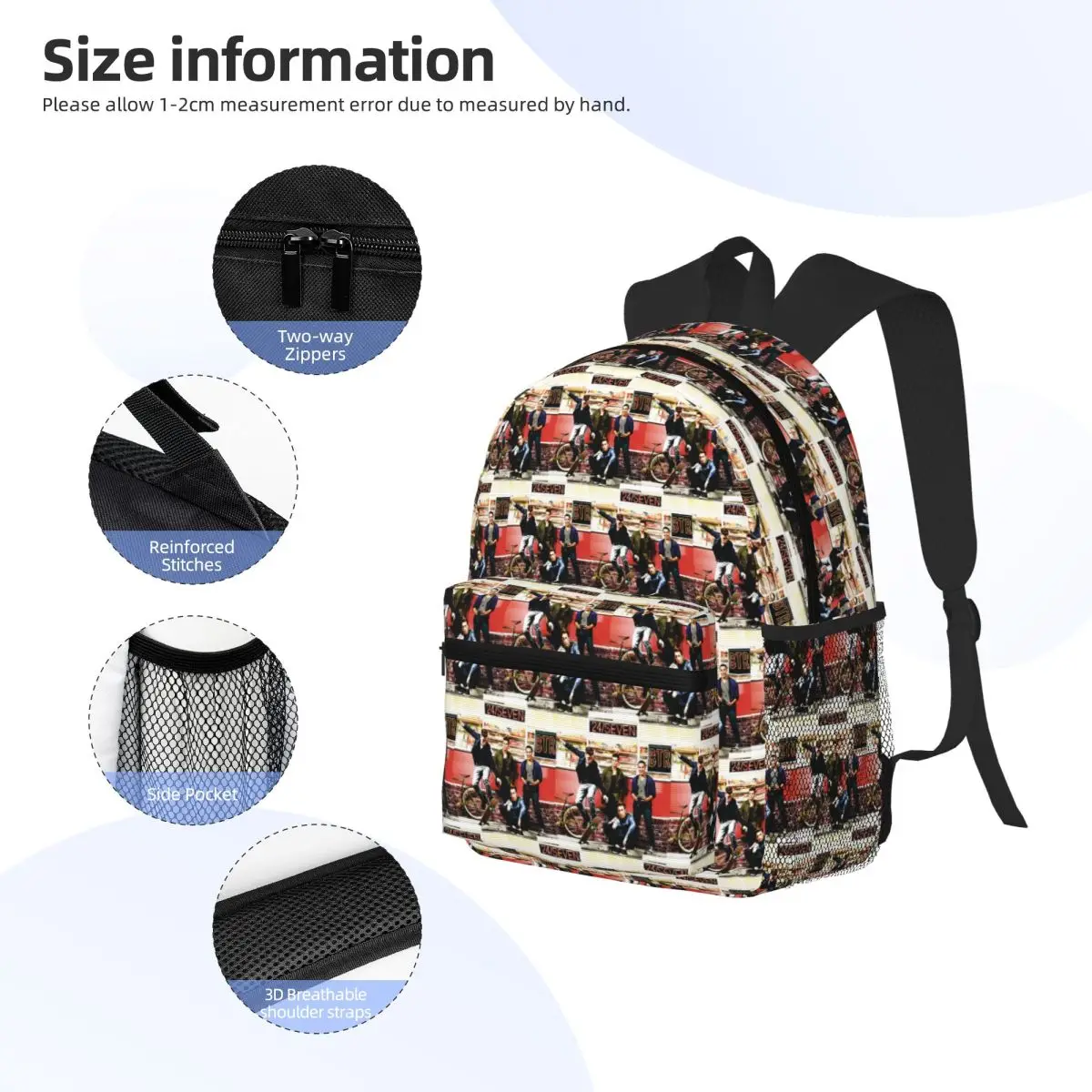 لقد أستمعت فقط إلى سبعة وأنا أحب ذلك وقت كبير حقيبة ظهر الطالب حقيبة مدرسية Daypack للرجال والنساء حقيبة الكتب حقائب الكتف