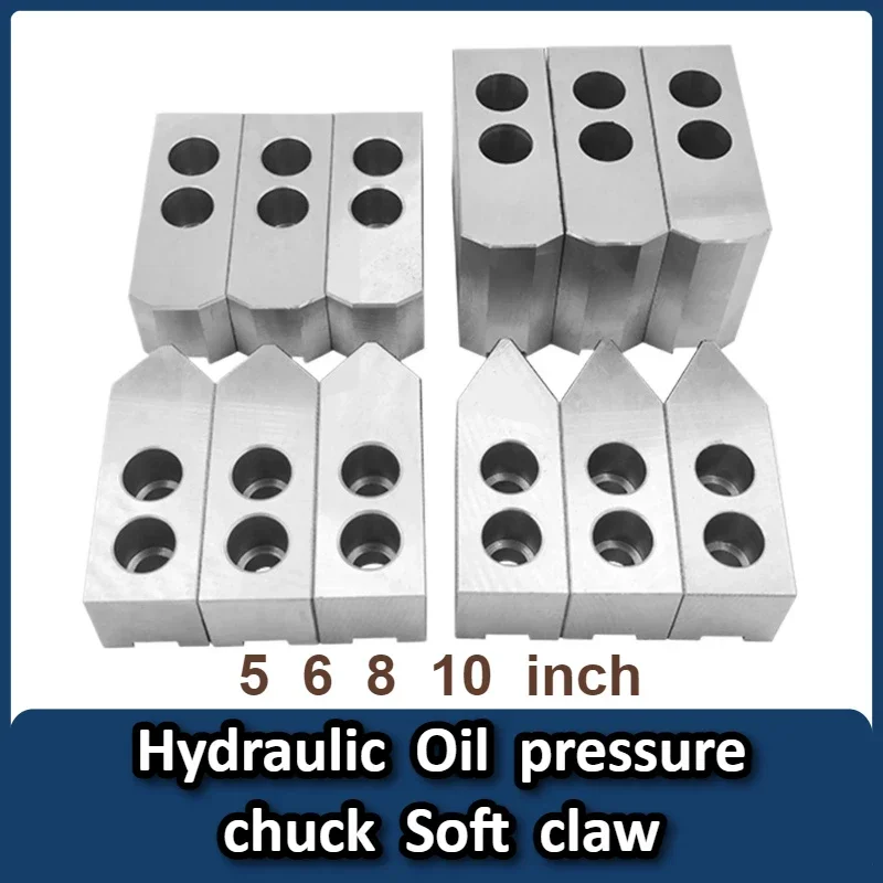 New Hydraulic Oil pressure chuck Soft claw 5 6 8 10 inch 60/90/120 degree High quality standard 3 jaws For mechanical CNC lathes