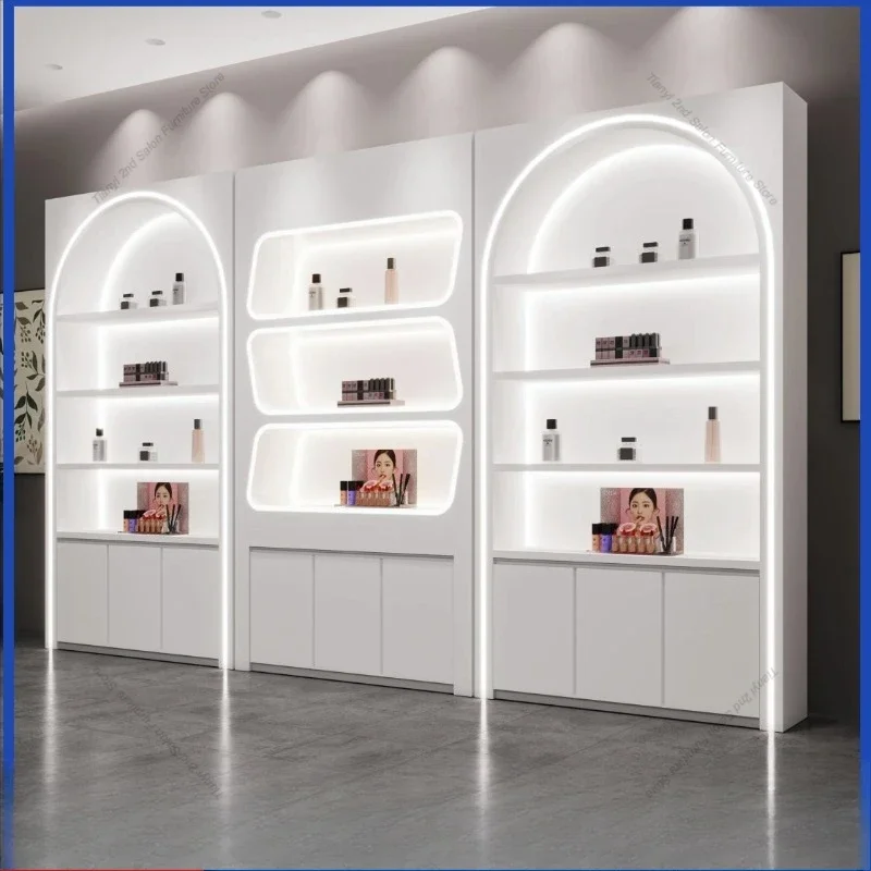 Nordic Creative Cosmetics Display Cabinets Modern Minimalist Beauty Salon Commodity Display Cabinet Shelf Office Furniture FYMC