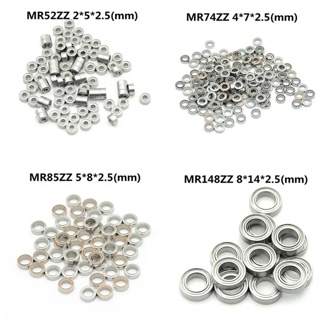Metalowe uszczelnione łożyska miniaturowe różne rozmiary 10 sztuk mr52-74-85-148 3*6*2,5 4*7*2,5 5*8*2,5 6*10*3