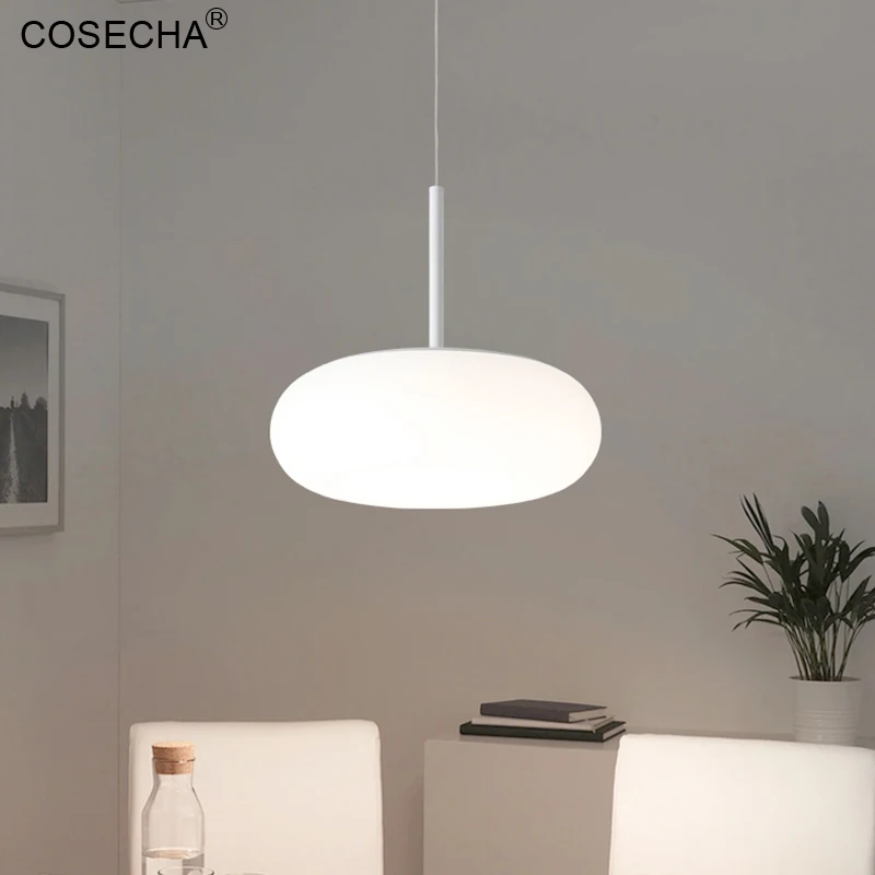 

Modern Dining Room White Pendant Chandelier Dimmable Led Kitchen Lighting Restaurant Contemporary Suspension Pedant Bedside Lamp