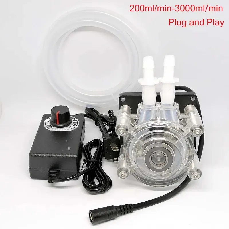 GROTHEN Pompa peristaltica DC 24V Pompa dosatrice per liquidi ad ampio flussostato 3000 ml/min 3 rulli con tubo BPT PHARMATO per uso alimentare