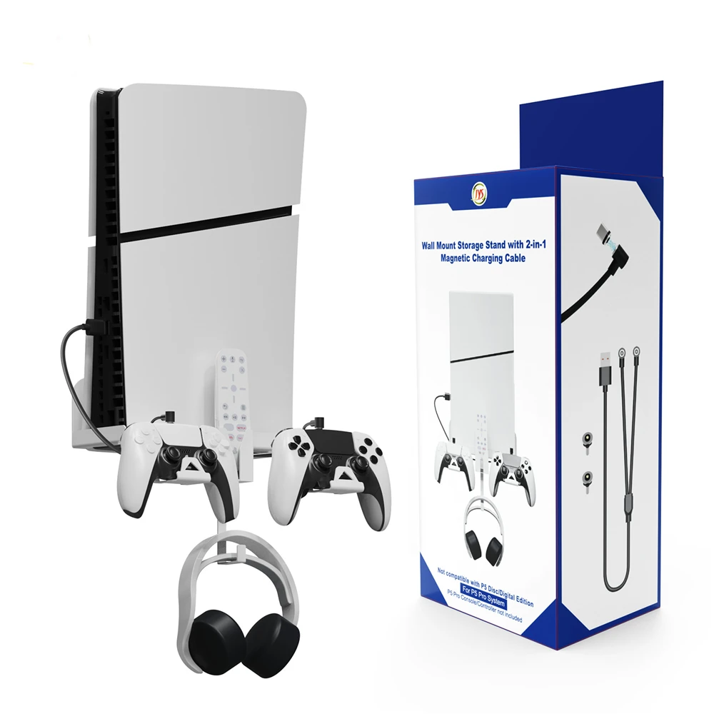 

For PS5 Slim Console Wall Mount Bracket Charging Cradle Cradle Charger Headset Hanging Bracket