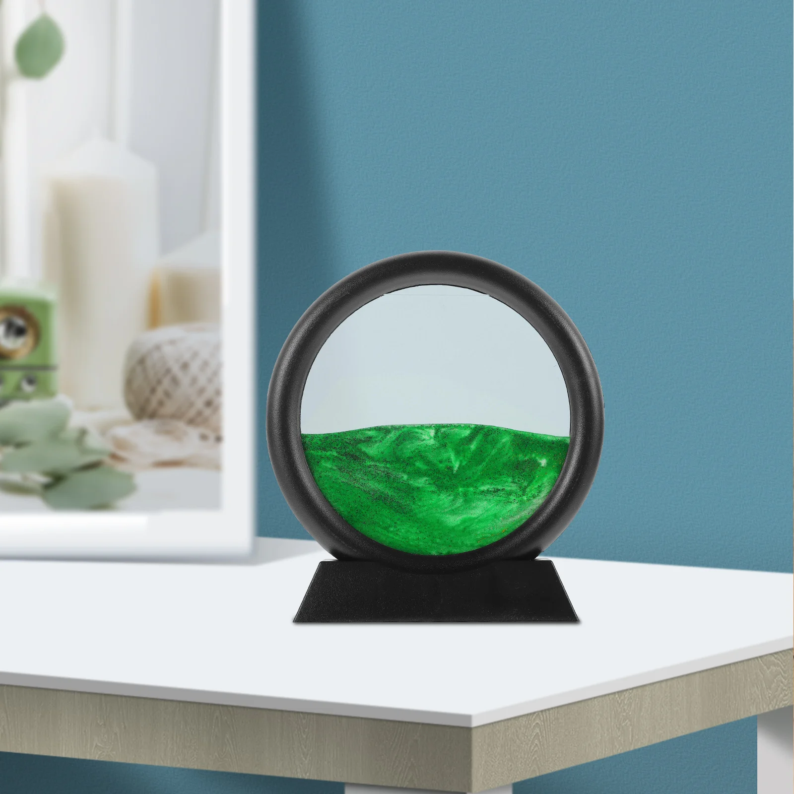 Round 3D Quicksand Painting Hourglass Moving Sand Art Decor High Clarity Safe Practical Long Lasting Sand Painting
