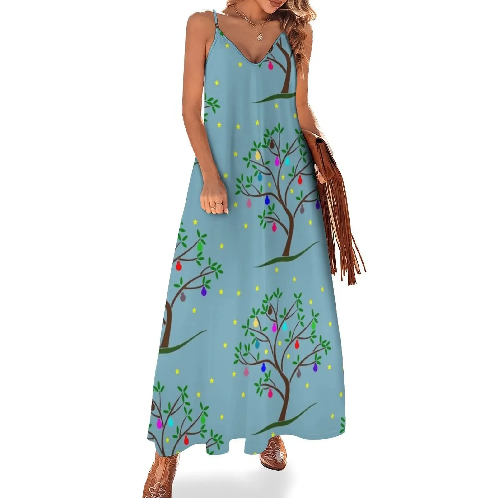 

Christmas Tree Baubles Sleeveless Dress Clothing female summer dresses women 2025 luxury evening dress woman for wedding