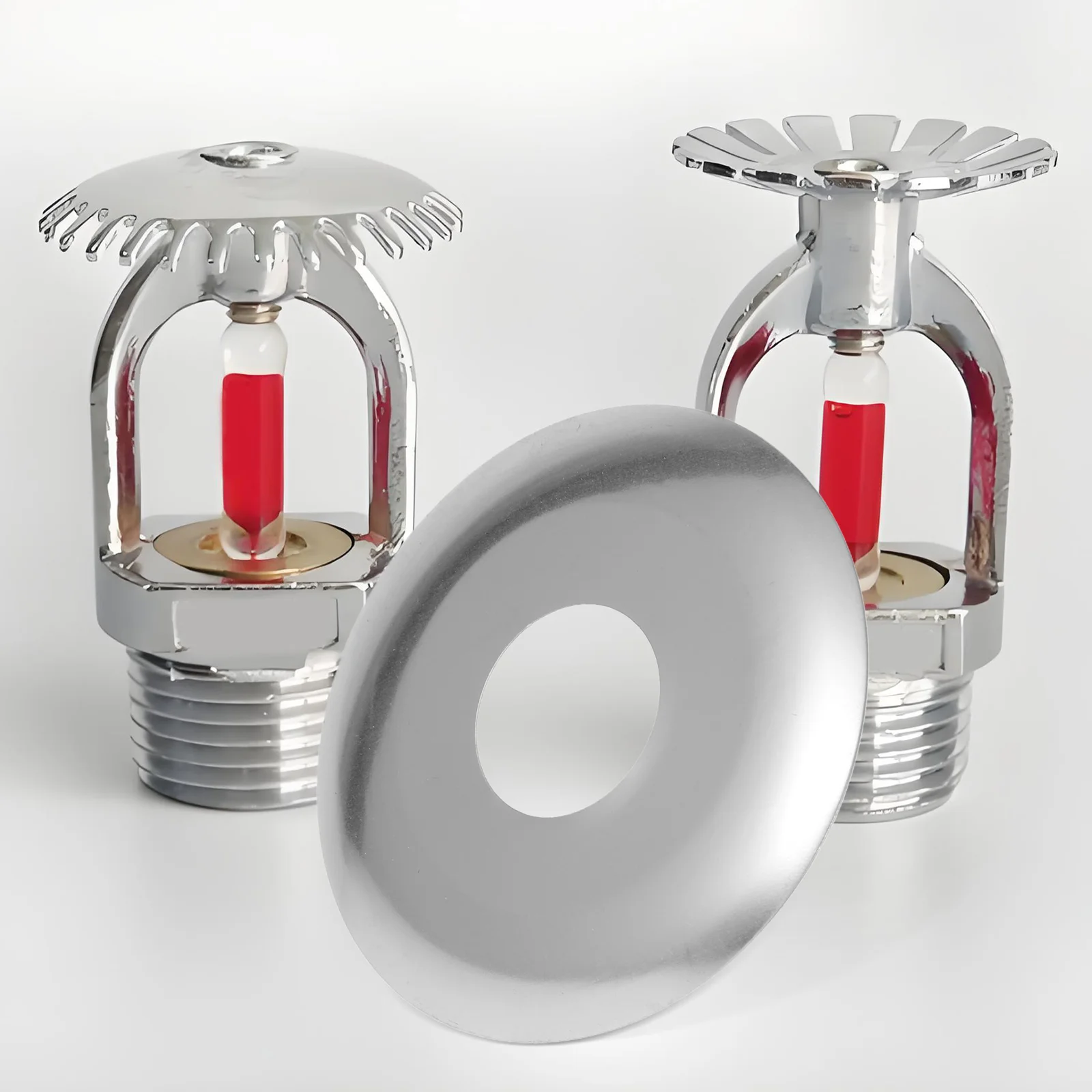 หน้าแปลนฝาครอบสปริงเกอร์ดับไฟ10ชิ้นสำหรับหัวสเปรย์แผ่นป้องกันท่อสแตนเลสเปลี่ยน