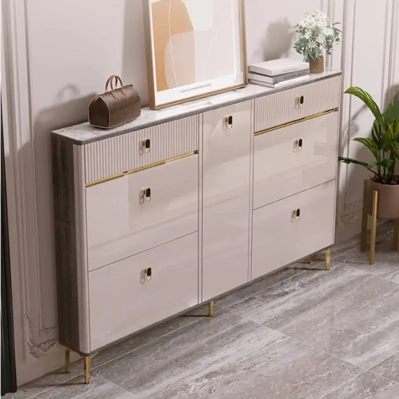 

Beutiful Waterproof Shoe Cabinet Stool Design Hotel Organizer Shoe Rack Narrow Space Saving Armoire Chaussures Home Furniture