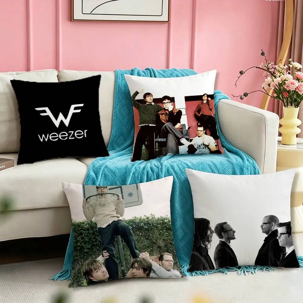 

W-Weezer Pillow Case Square Double-Sided Sofa Cushion Cover Bedroom Bedside Pillow