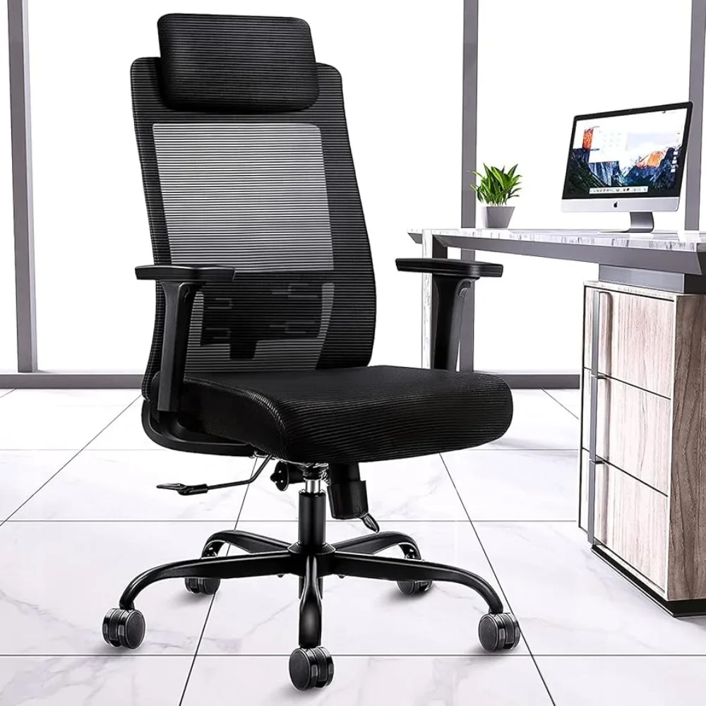 Ergonomic Computer Desk Chairs - Mesh Home Office Desk Chairs with Lumbar Support & 3D Adjustable Armrests (High Back)