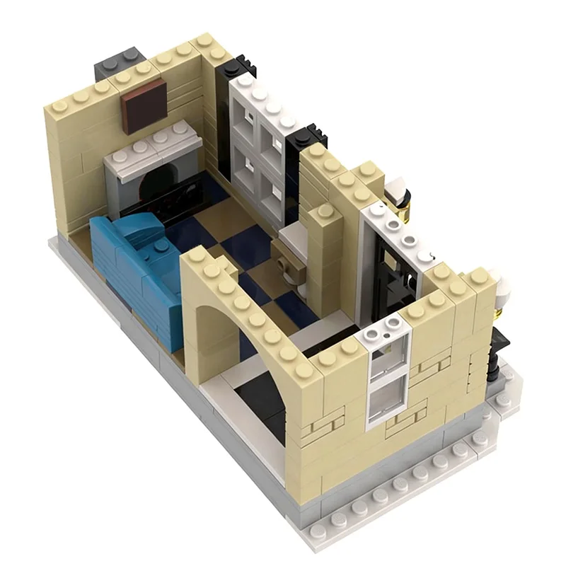 377 PCS City Engineering W09 - Winter House 2 MOC Aanpasbare modulaire bouwsteentechnologie Educatief doe-het-zelf vakantiespeelgoedcadeaus