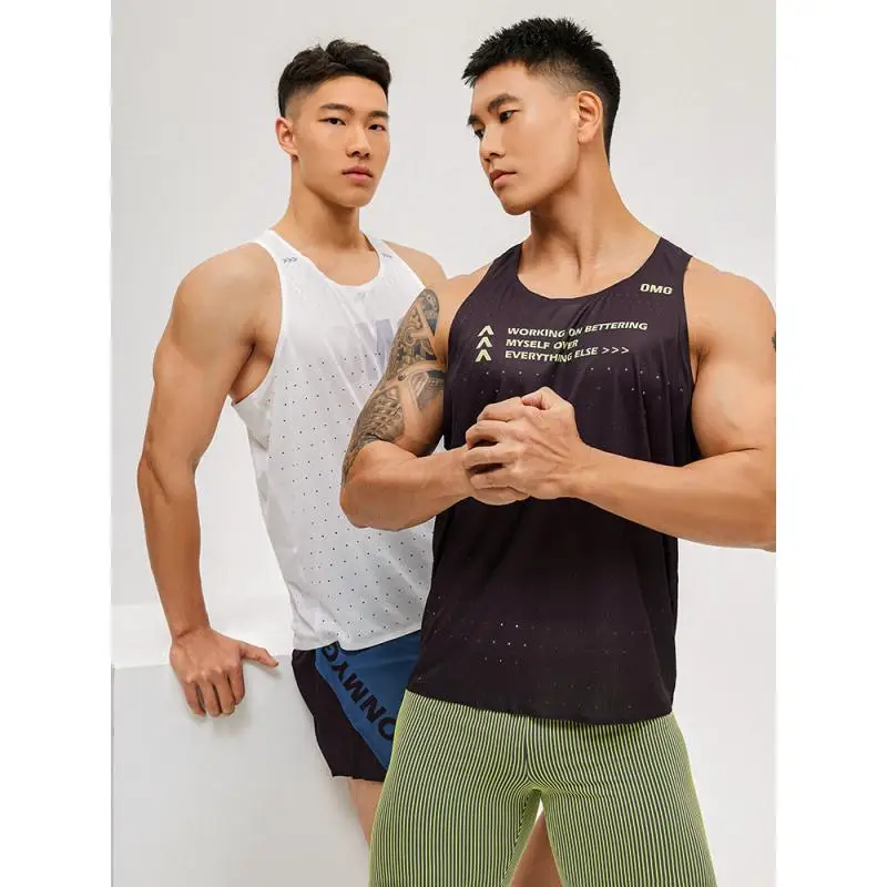 DROZENO Vest Men's Sports Sleeveless Tight Fitness Clothes Training Running Quick-drying