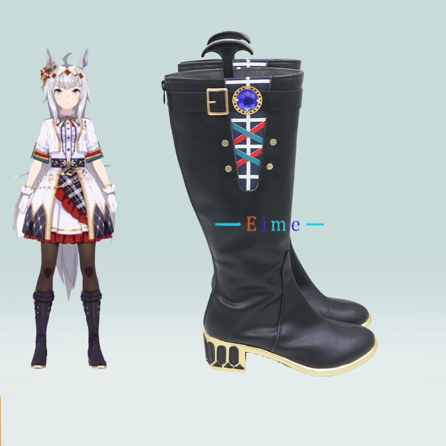 Spiel Pretty Derby Cosplay Schuhe Oguri Kappe Stiefel Halloween Karneval Stiefel Anime Zubehör Requisiten PU Leder Schuhe Nach Maß
