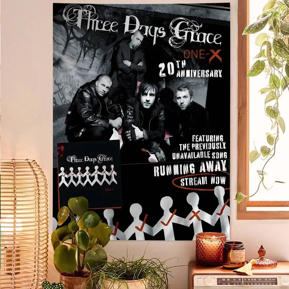 Rock band T-three days G-grace DIY Wall Tapestry Hanging Tarot Hippie Wall Rugs Dorm Home Decor
