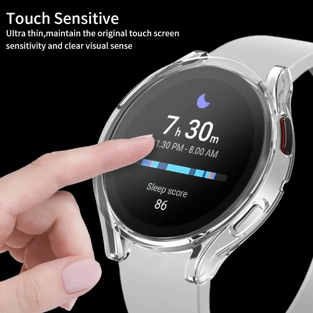 Casing Jam Tangan Silikon untuk Jam Tangan Samsung Galaxy 7 6 4 5 44Mm Jam Tangan Lengkap Berlapis TPU 7 Sampul Jam Tangan Lembut
