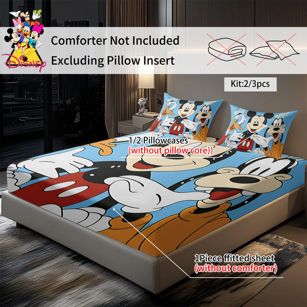 2/3 قطعة ديزني ميكي ودونالد داك آند جوفي الثلاثي المجهزة ورقة مجموعة الطباعة الرقمية هدية عيد للعائلة والأصدقاء