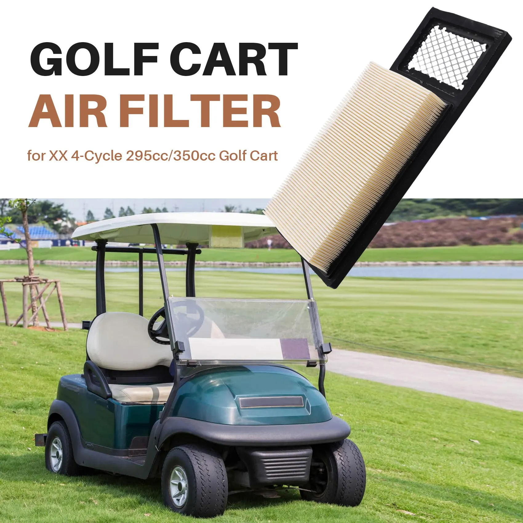 AEF5-72368G01 Golf Cart Air Filter Replace For EZGO 4 Cycle 295Cc 350Cc Golf Cart 1992-2006