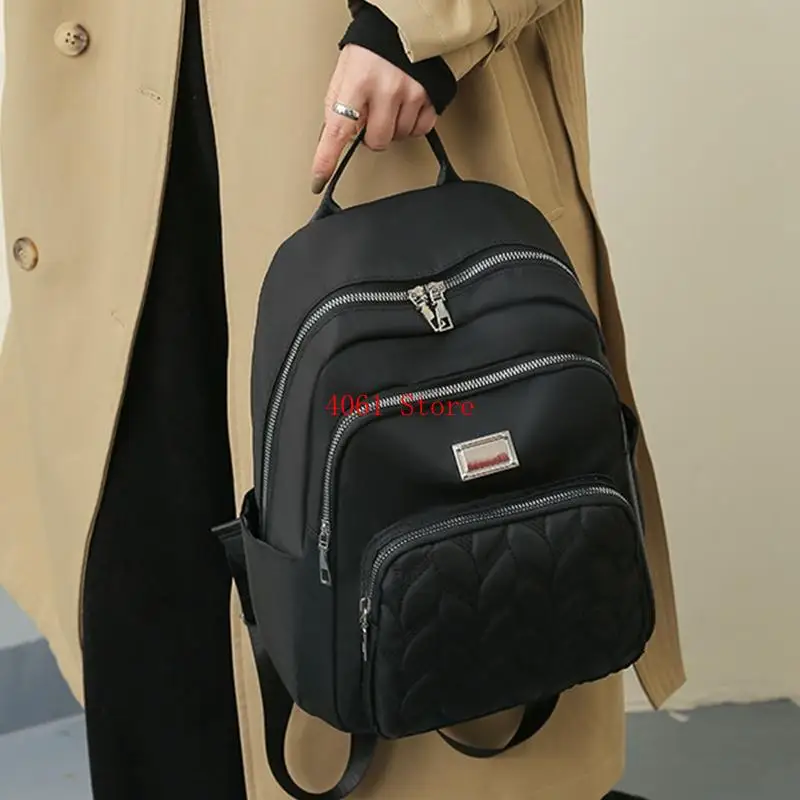 School Backpack Purse for Women Girls School Bag Multiple Pockets Travel Daypack Quilted Rucksack
