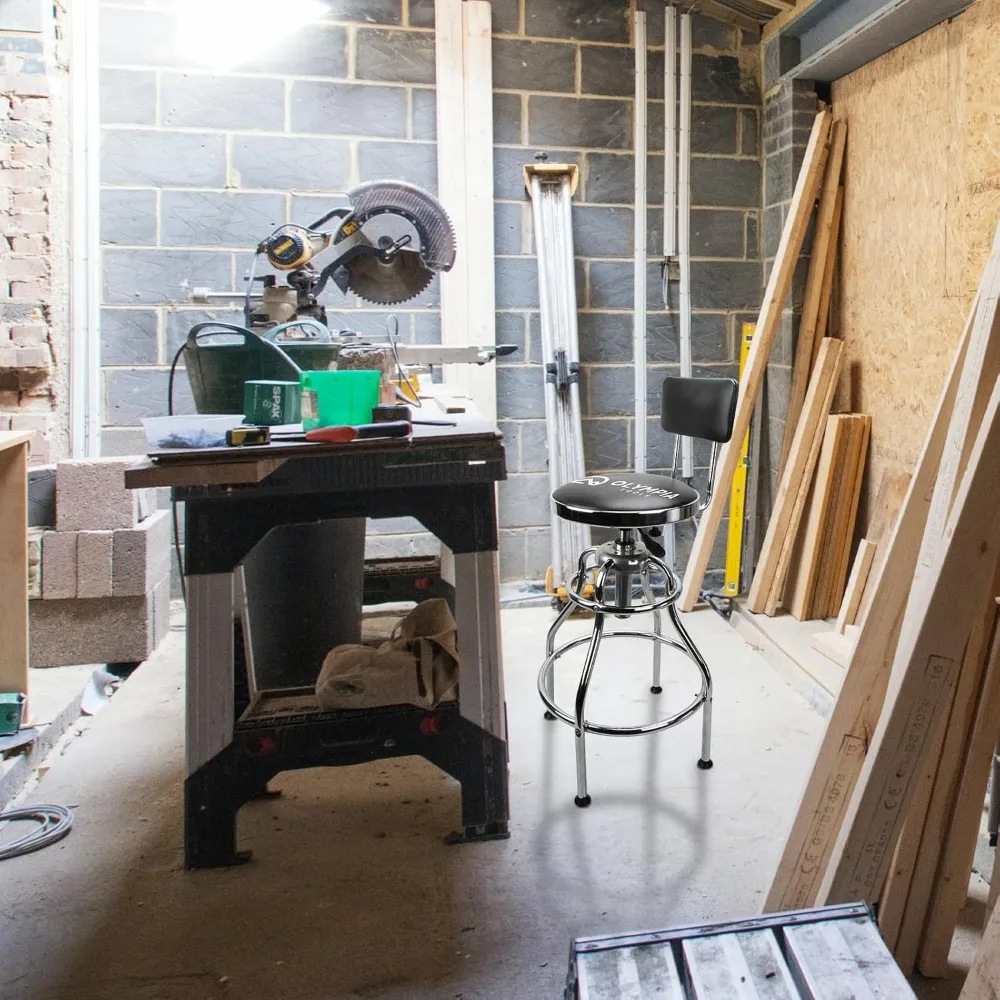 Adjustable Hydraulic Work Stool, Black