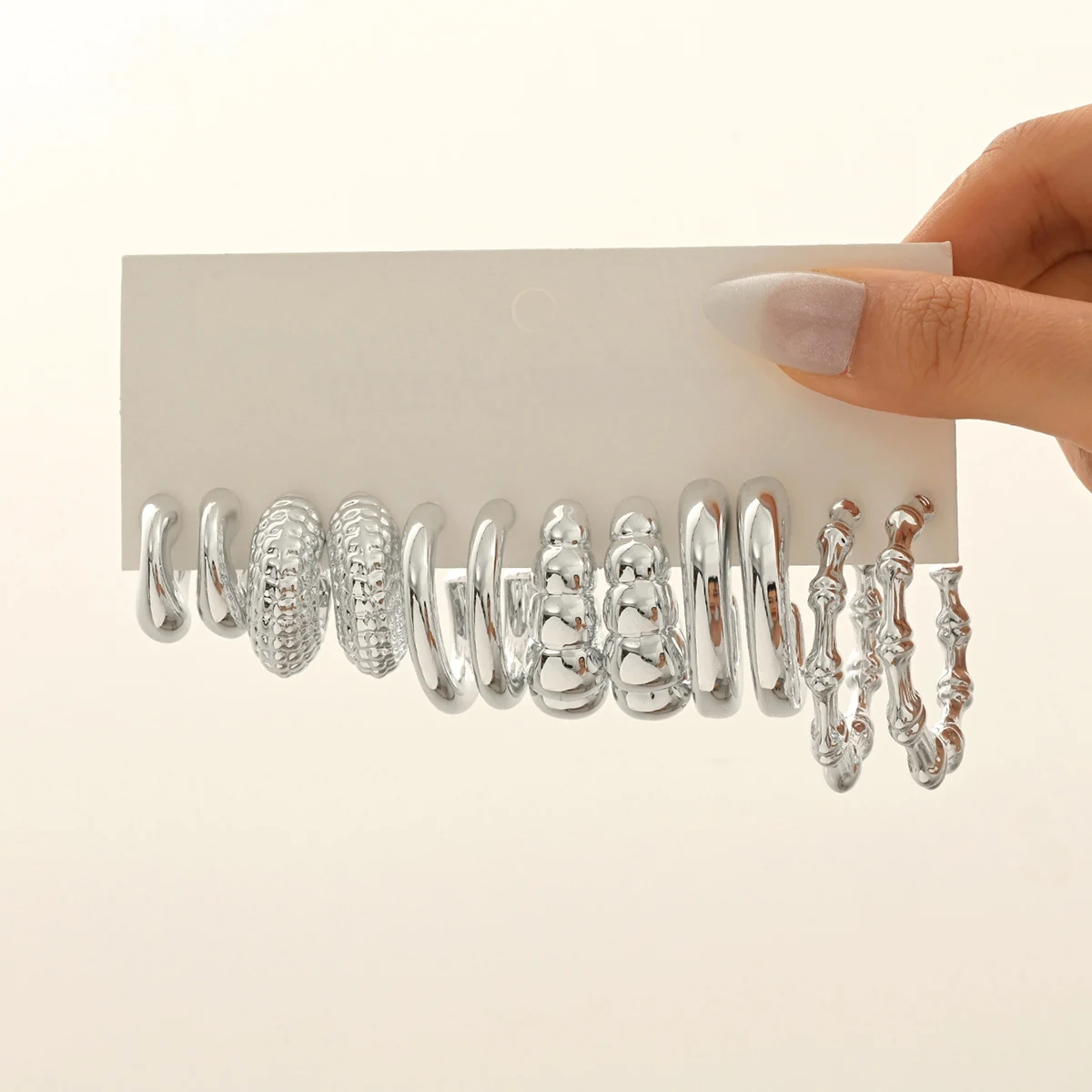 Women's Irregular C Shape Hoop Stud Earrings
