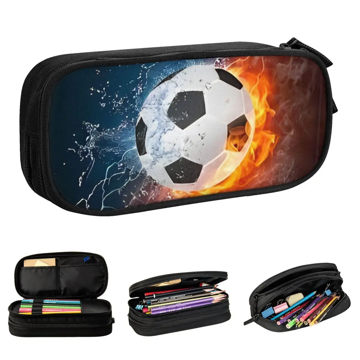 Lovely Sports Footbal Cool Ball Pencil Cases Pencilcases Pen Holder Girl Boy Large Storage Bag Students School Zipper Stationery