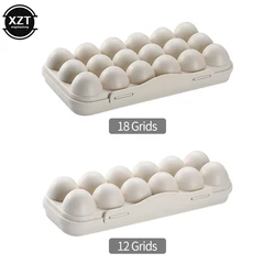 1pcs Egg Storage Box Anti-collision 12/18 Grid Egg Tray Refrigerator Fresh-keeping Flip Storage Box Household Kitchen Supplies