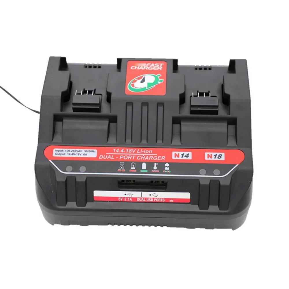 Dual Charger M18 Li-ion Battery Charger For Milwaukee 14.4V 18V M18 48 -11- 24xx Series Lithium-ion Battery 6A Charging Current