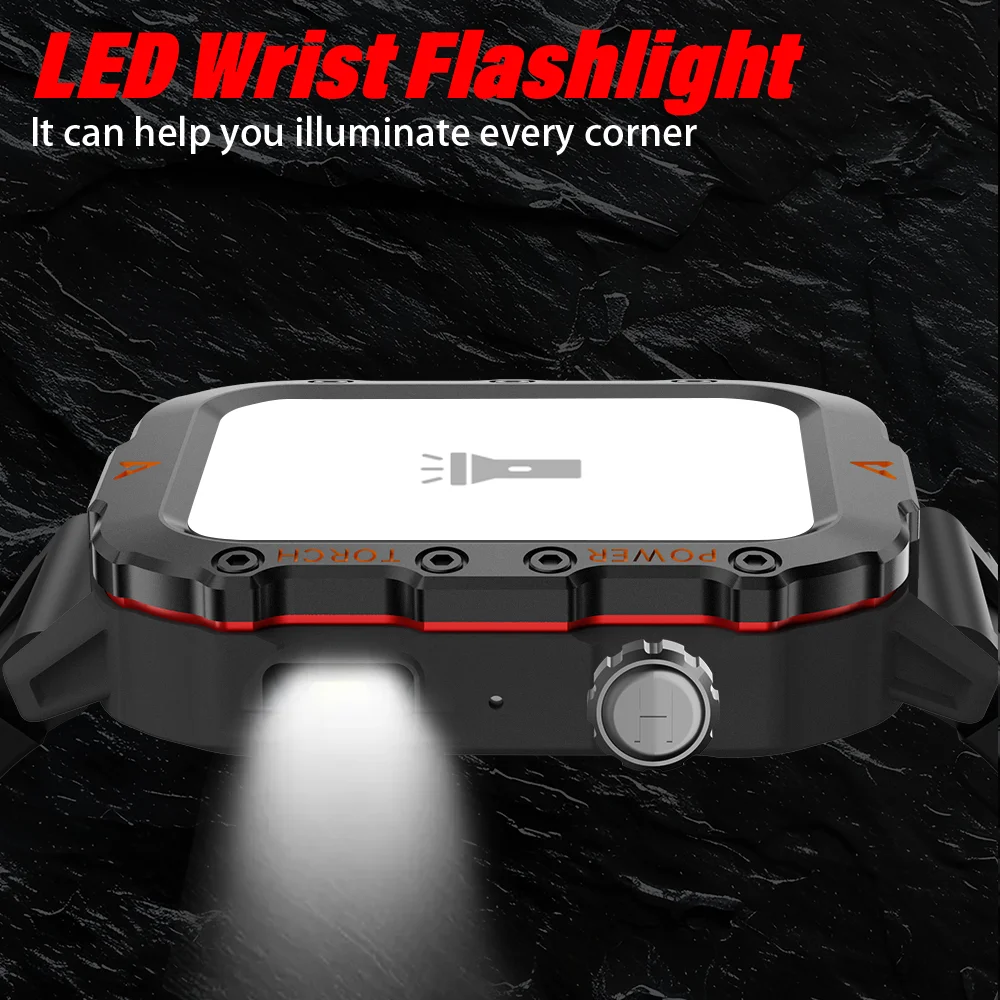 G.L Wear New Smartwatch for Outdoor Sports with LED Light Bluetooth Calling Activity Sleep Tracking Fitness Monitor